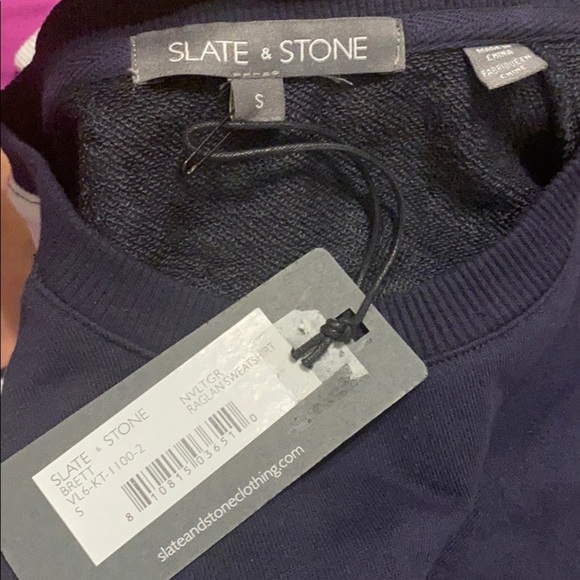 Slate & Stone Blue Gray Crew Neck Sweatshirt Small - Picture 4 of 6